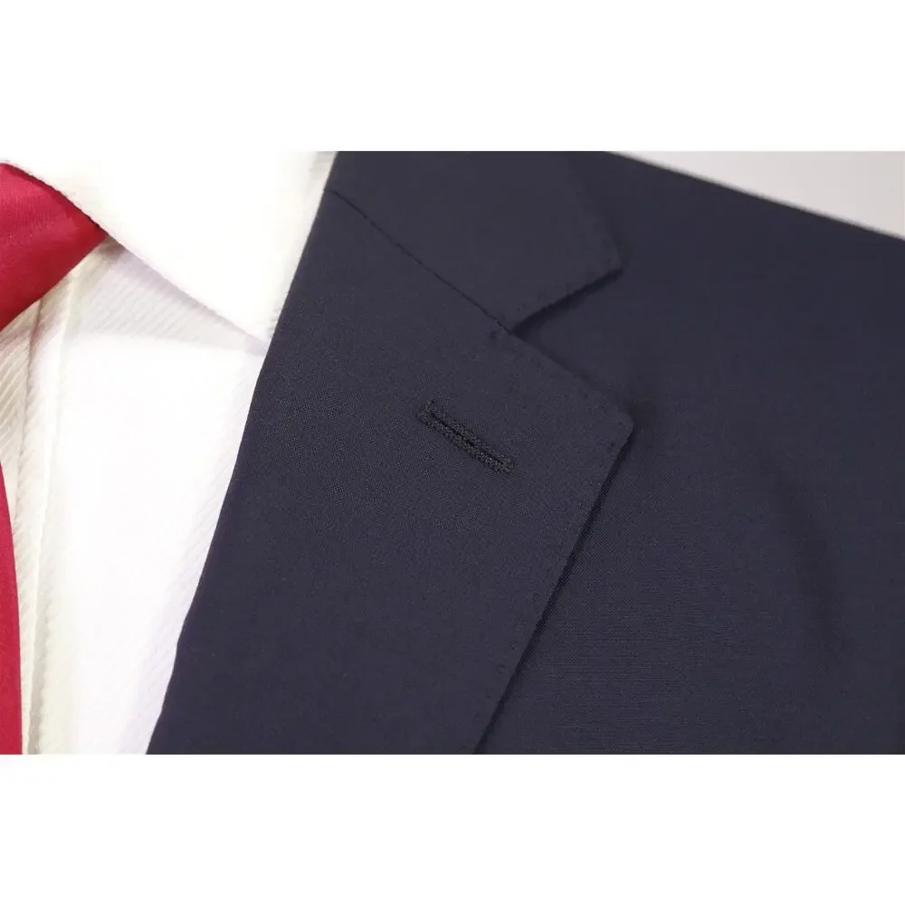 Jack Spade Solid Navy Blue Wool Stretch 2-Btn Suit 40R